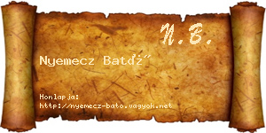 Nyemecz Bató névjegykártya